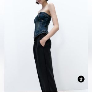 CORSET STYLE DENIM TOP